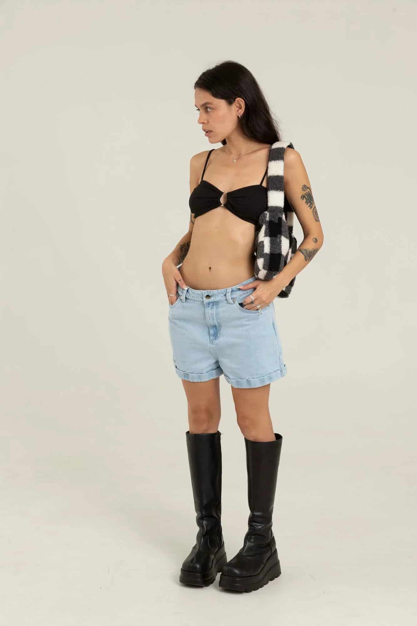 LIGHT WASH DENIM SHORT - miniatura 20