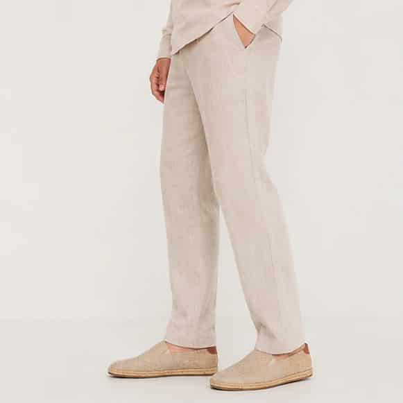 PANTALON CON PRETINA 100% LINO HOMBRE - miniatura 2