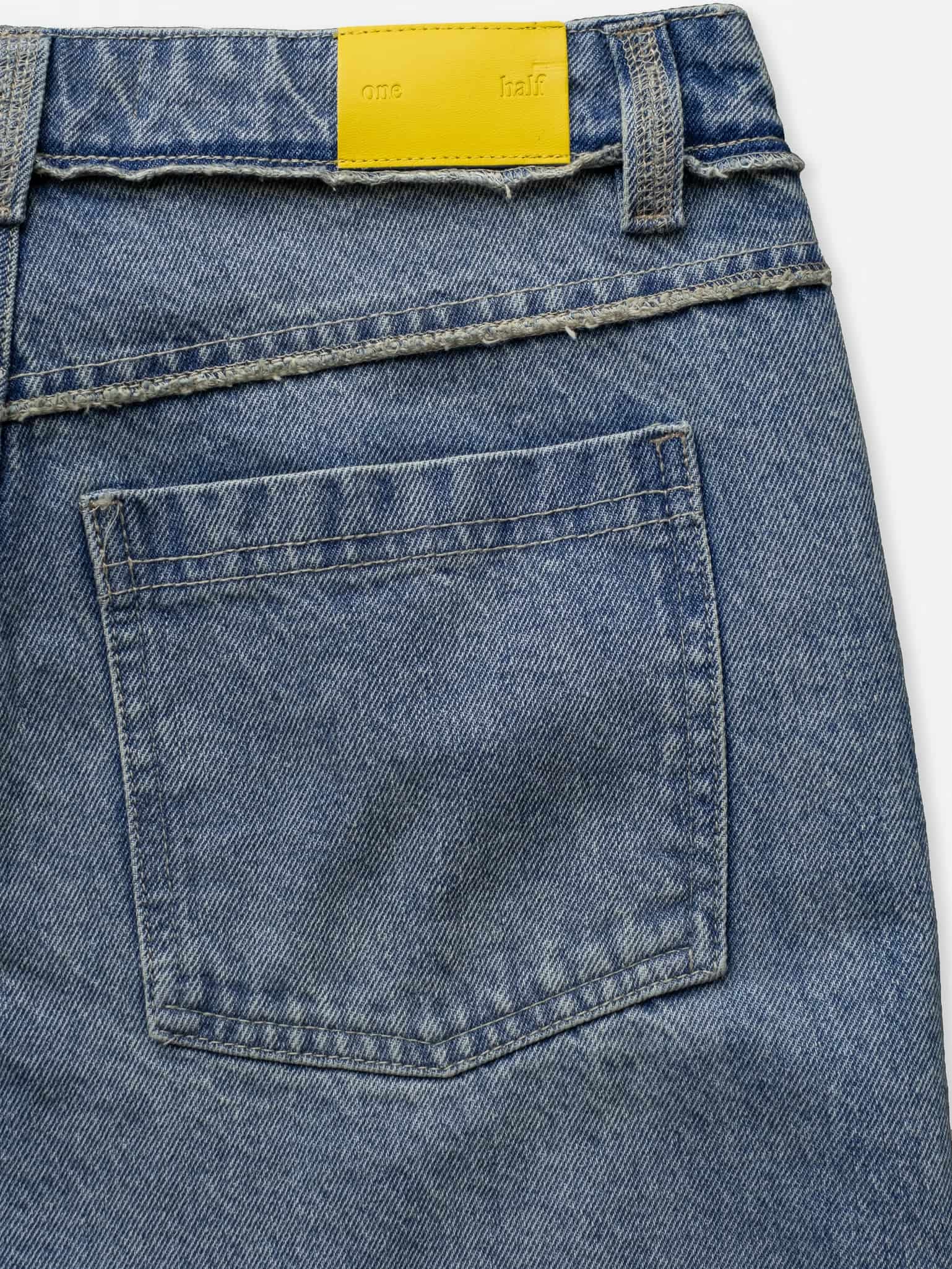 SPLIT LEG STRAIGHT JEAN - SOFT CLASSIC BLUE - miniatura 5