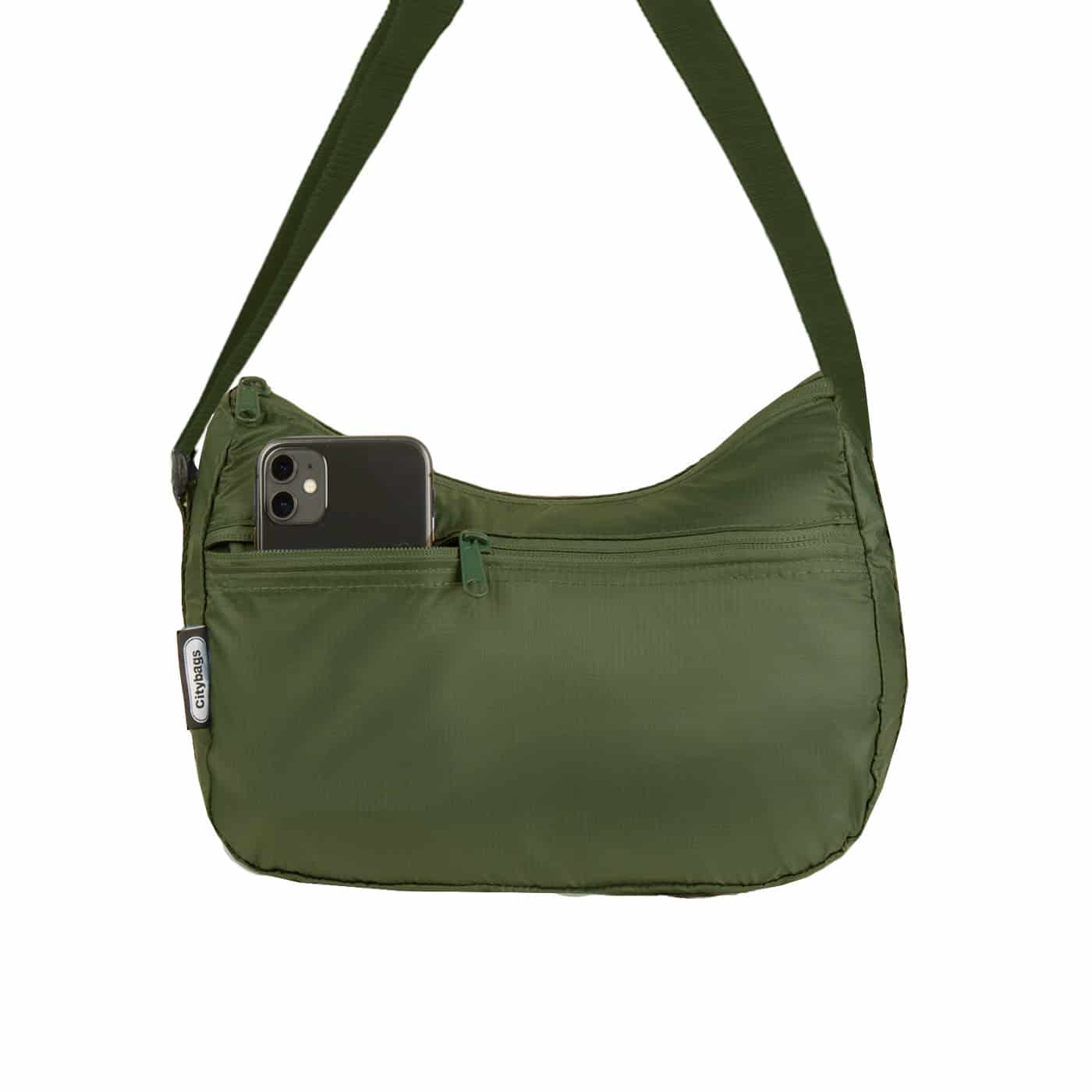 Bolso City Manos Libres Plegable Verde Militar - miniatura 4