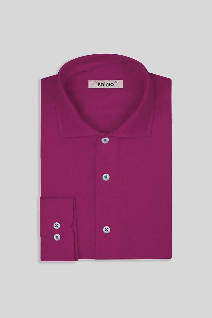 Men's linen shirt fuxia - miniatura 5