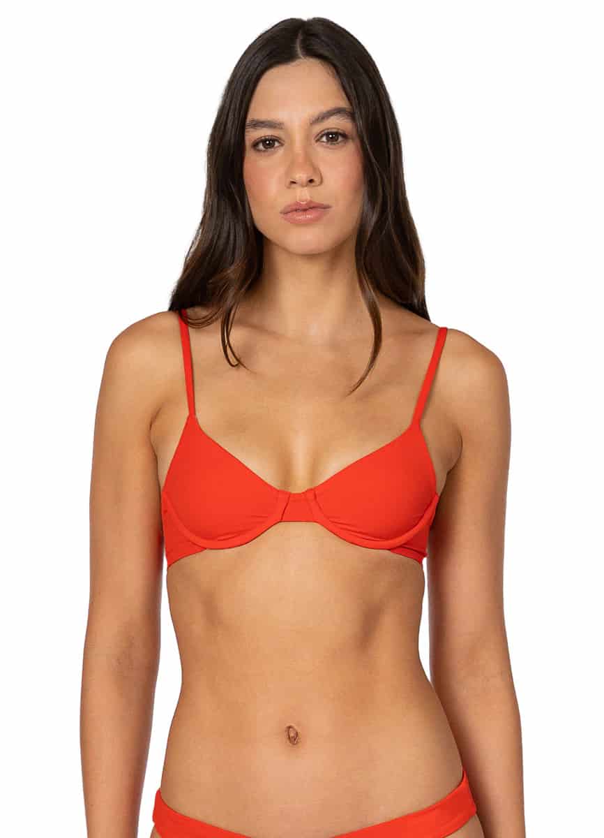 Maaji Red Camelia Dainty Unmolded Underwire Bikini Top - miniatura 3