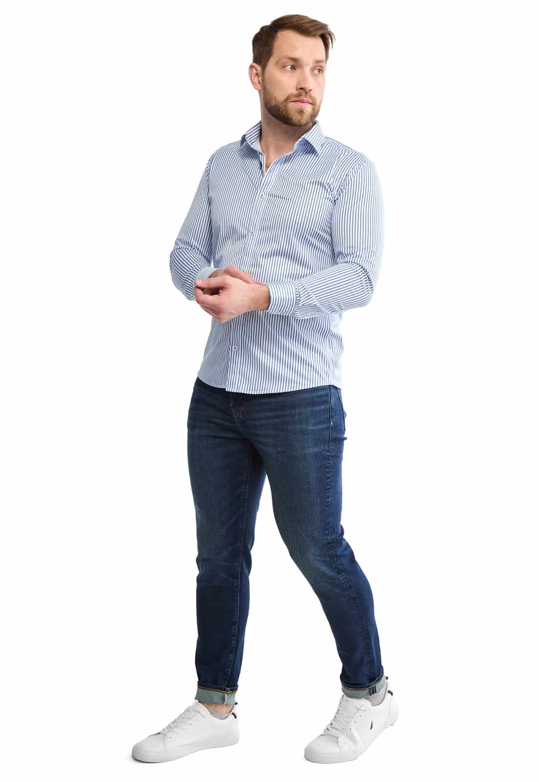Camisa manga larga rayas azules - miniatura 4