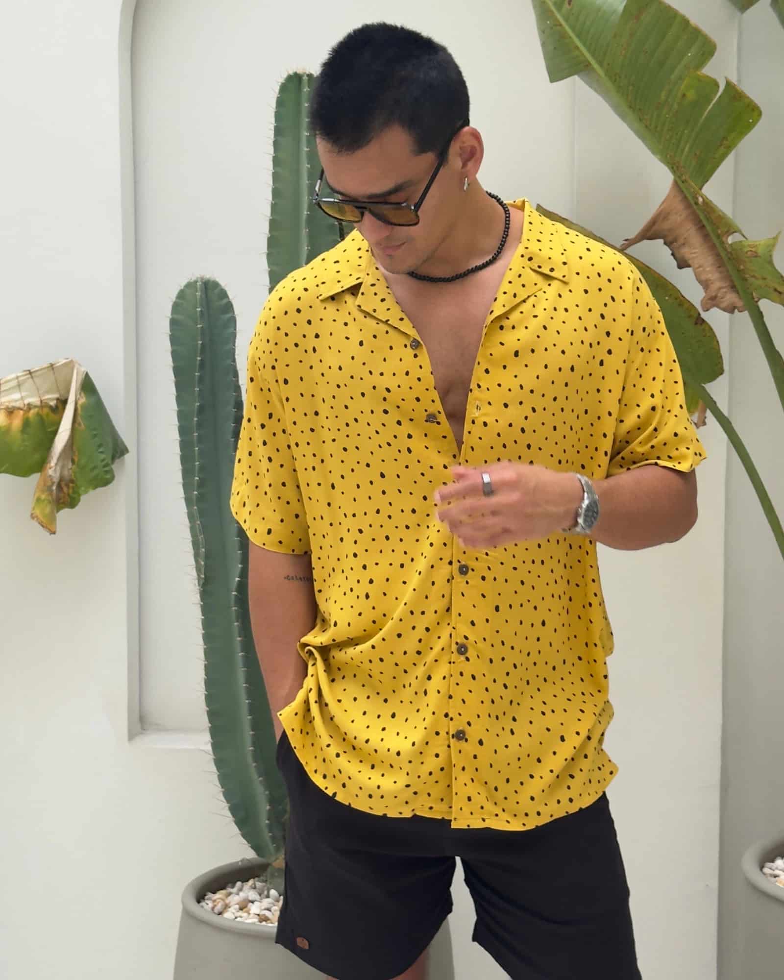Camisa 3/4 mostaza dots - miniatura 2