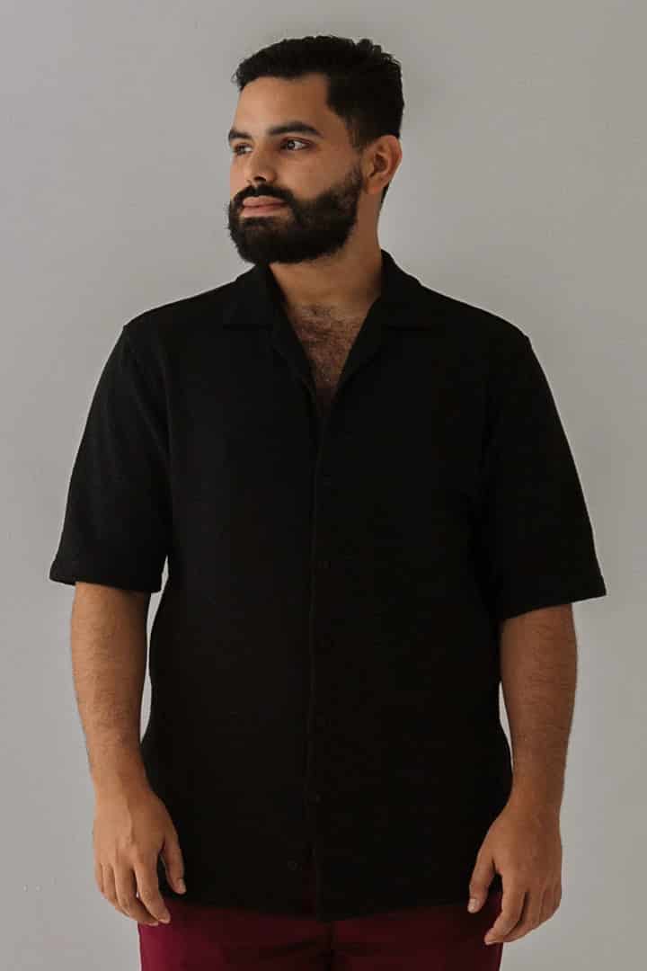 Camisa tejida negra - miniatura 1