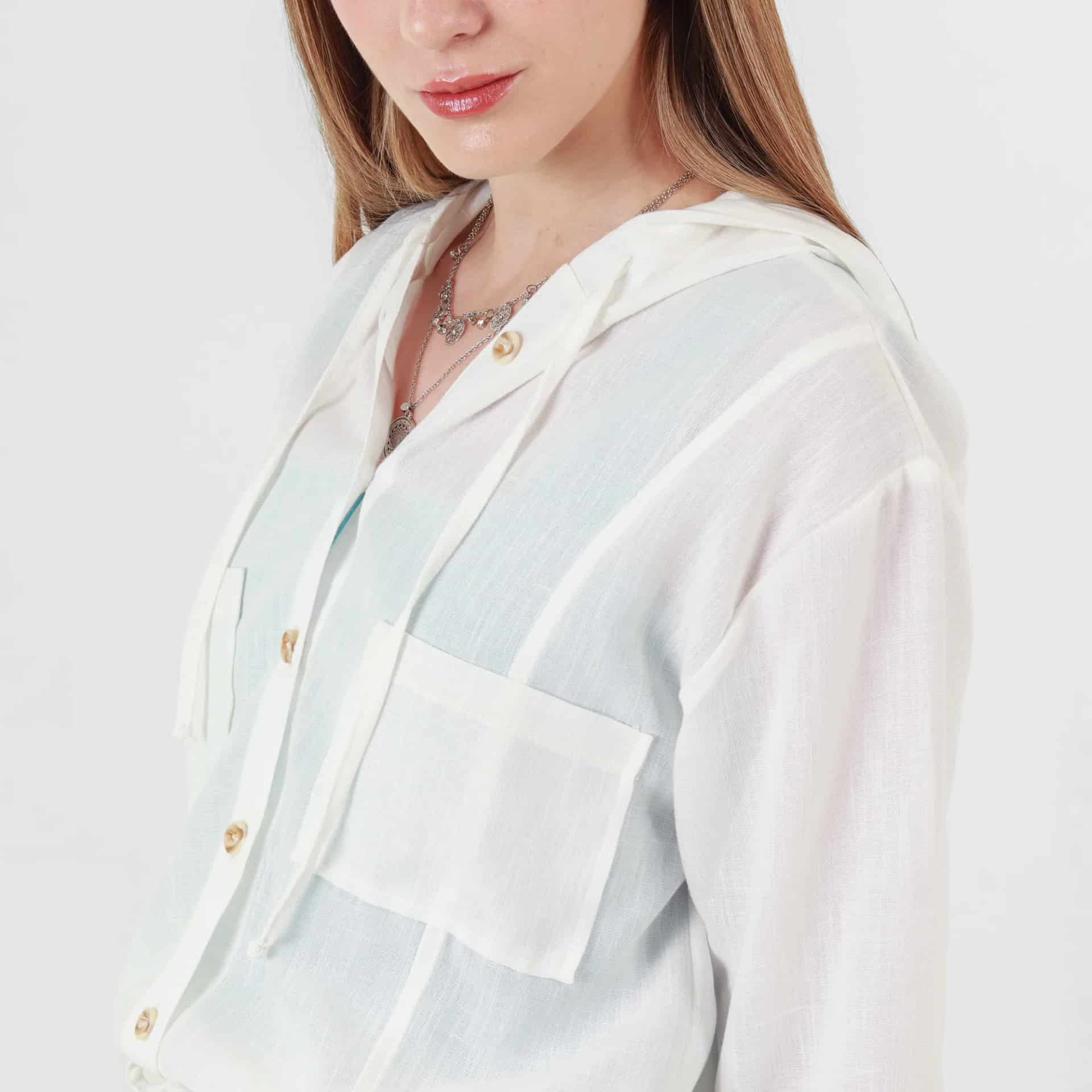 Chaqueta ligera manga larga con capucha y bolsillos - miniatura 5