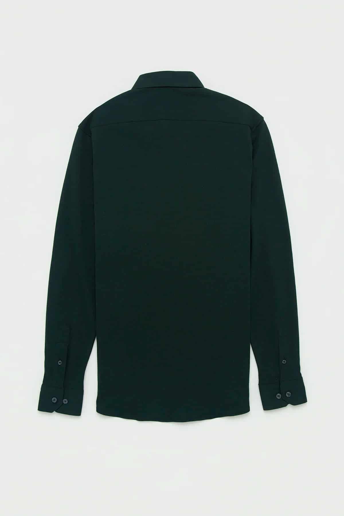 Camisa Piqué Algodón Verde Botella - miniatura 4