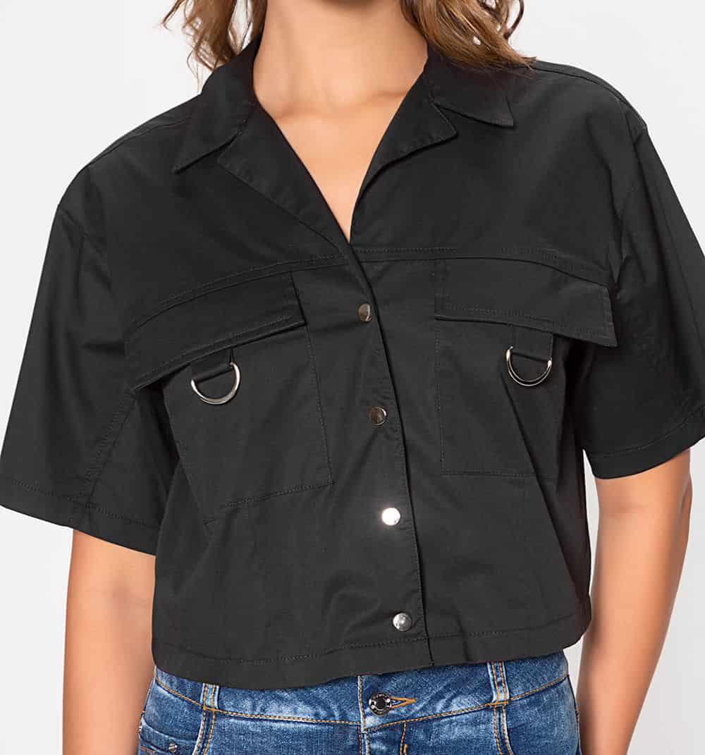 camisa tipo boxy con maxi bolsillos - miniatura 3