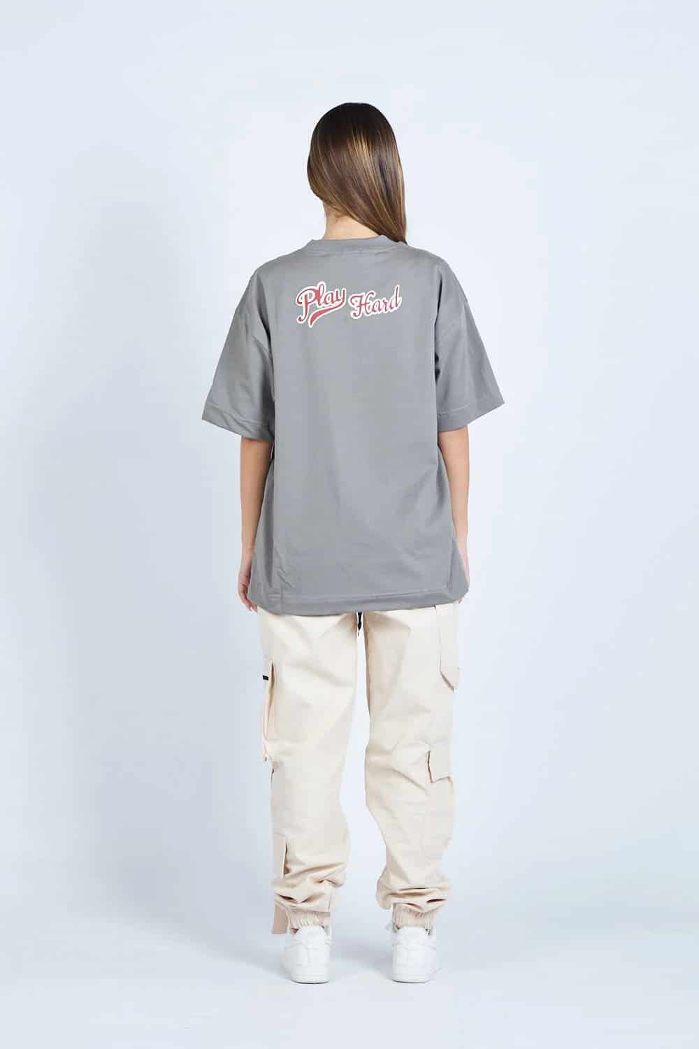 Camiseta oversize PLAY HARD GRIS | DROP 03 | - miniatura 3