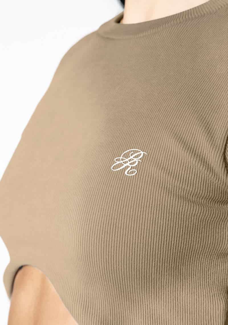 Dopamine brown Long sleeve crop top - miniatura 5