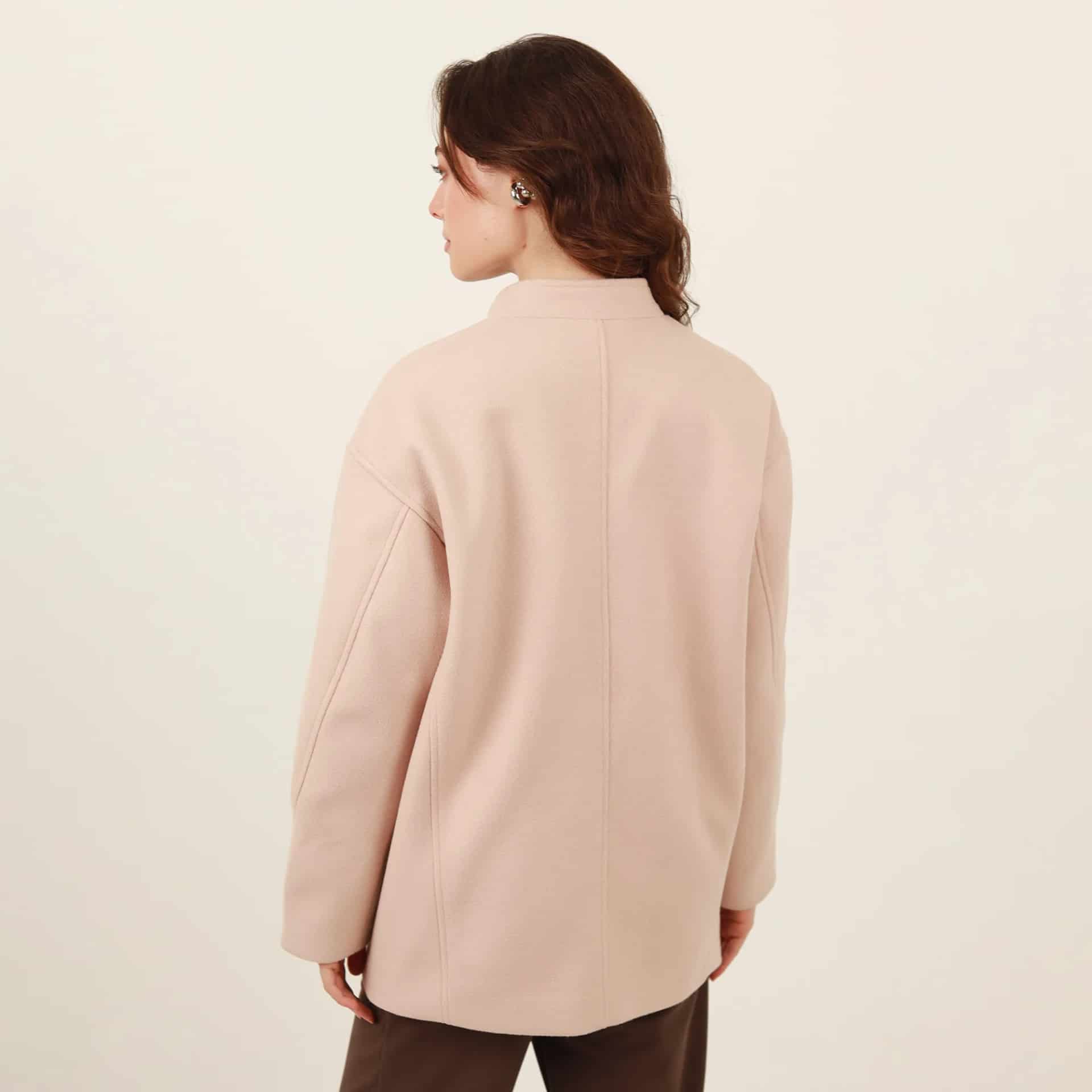 Chaqueta abrigo cuello alto manga rodada - miniatura 11