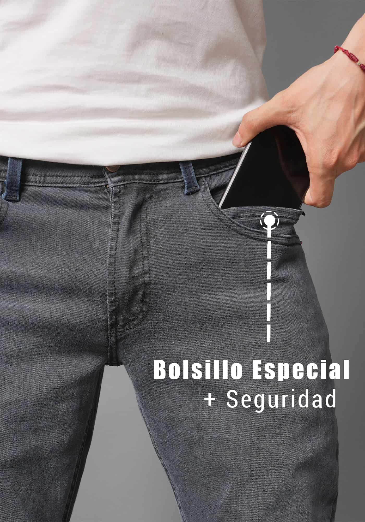 Jean para Hombre en Color Gris Menta Thunder - miniatura 2