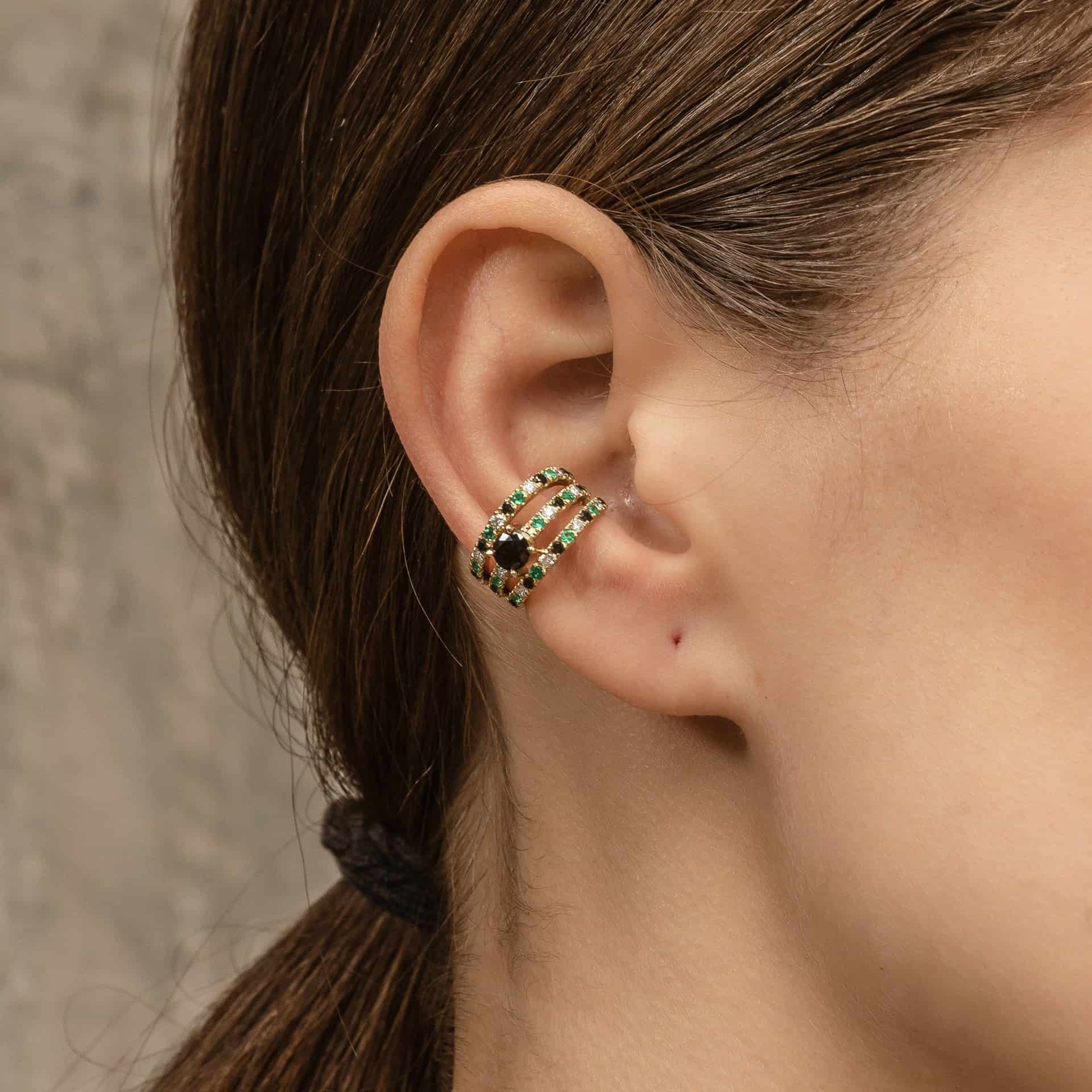 Ear Cuff Black Snake Bite - miniatura 3