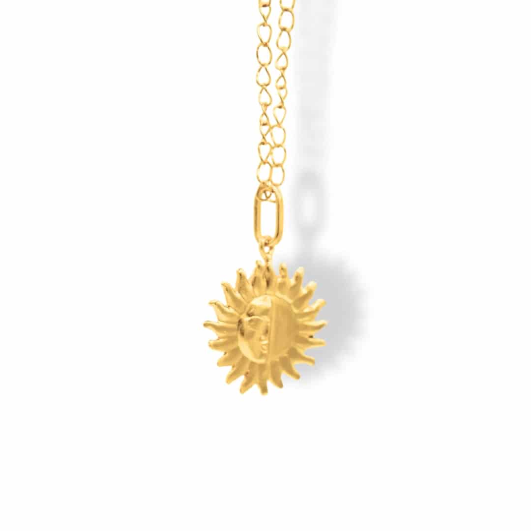 Cadena con sol media cara plana pequeña - miniatura 3