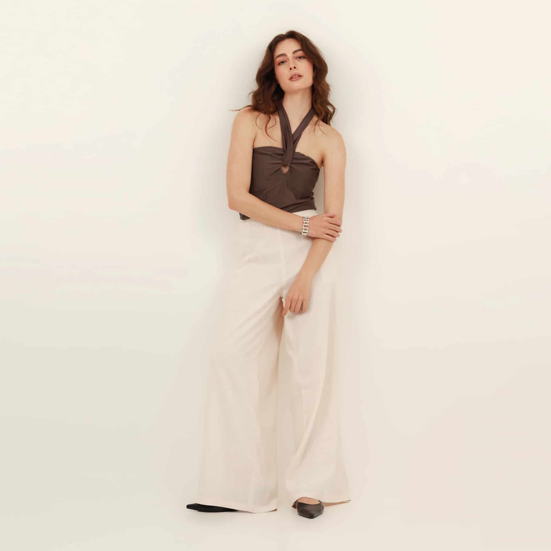 Pantalón palazzo bota ancha con elastico en cintura - miniatura 15