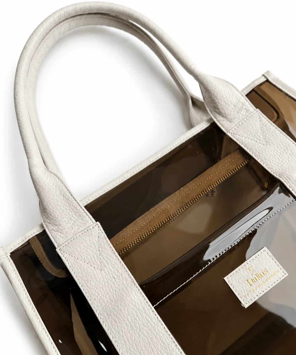 Bolso Tote Vinilo Oscuro Marfil - miniatura 2