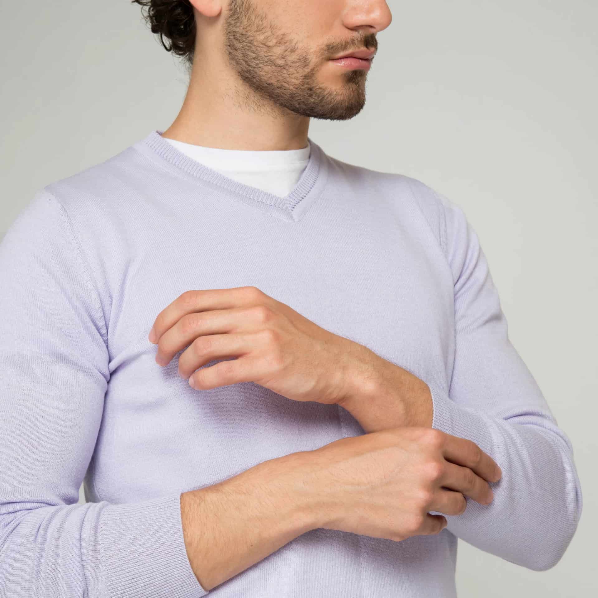 Saco Cuello V Algodón Lila - miniatura 9
