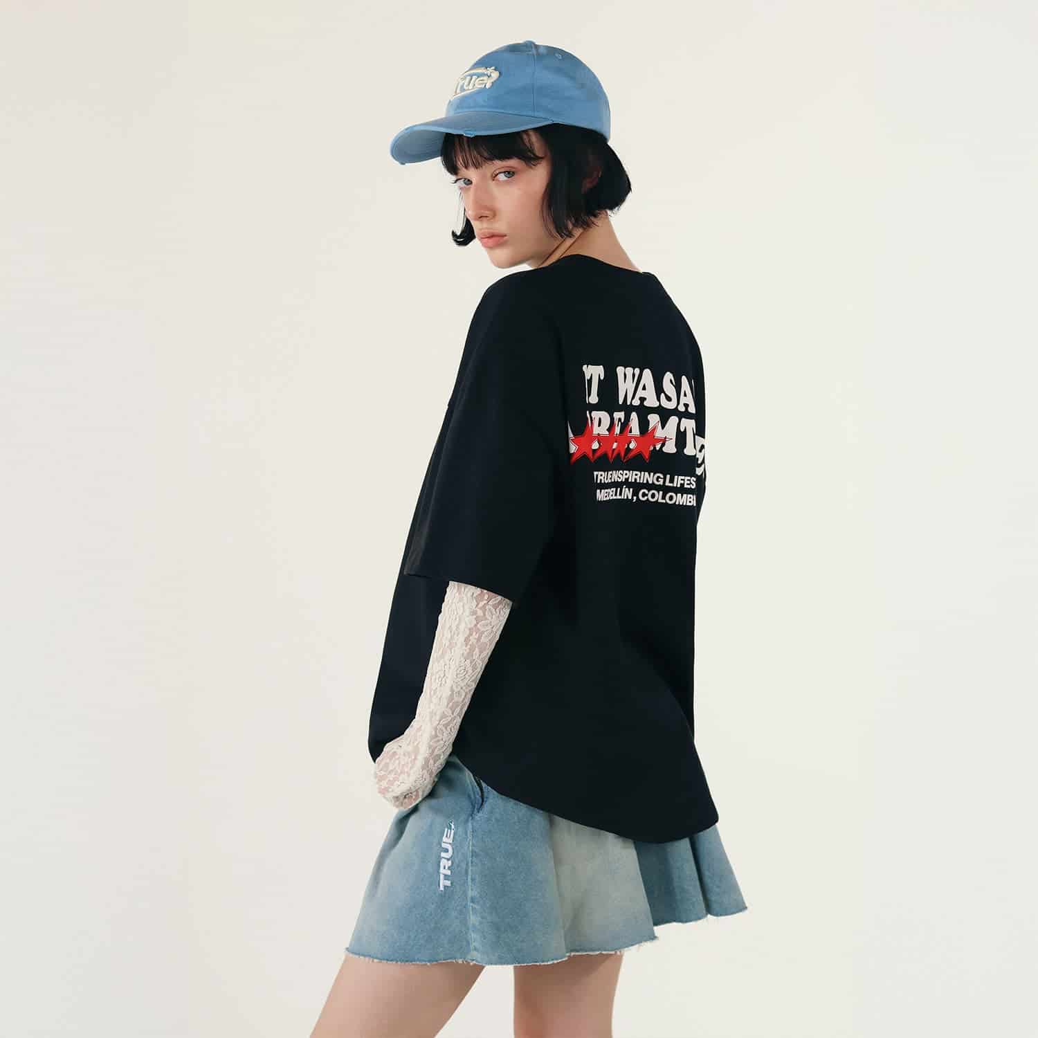 Dream True Boxy T-Shirt - Black - miniatura 7
