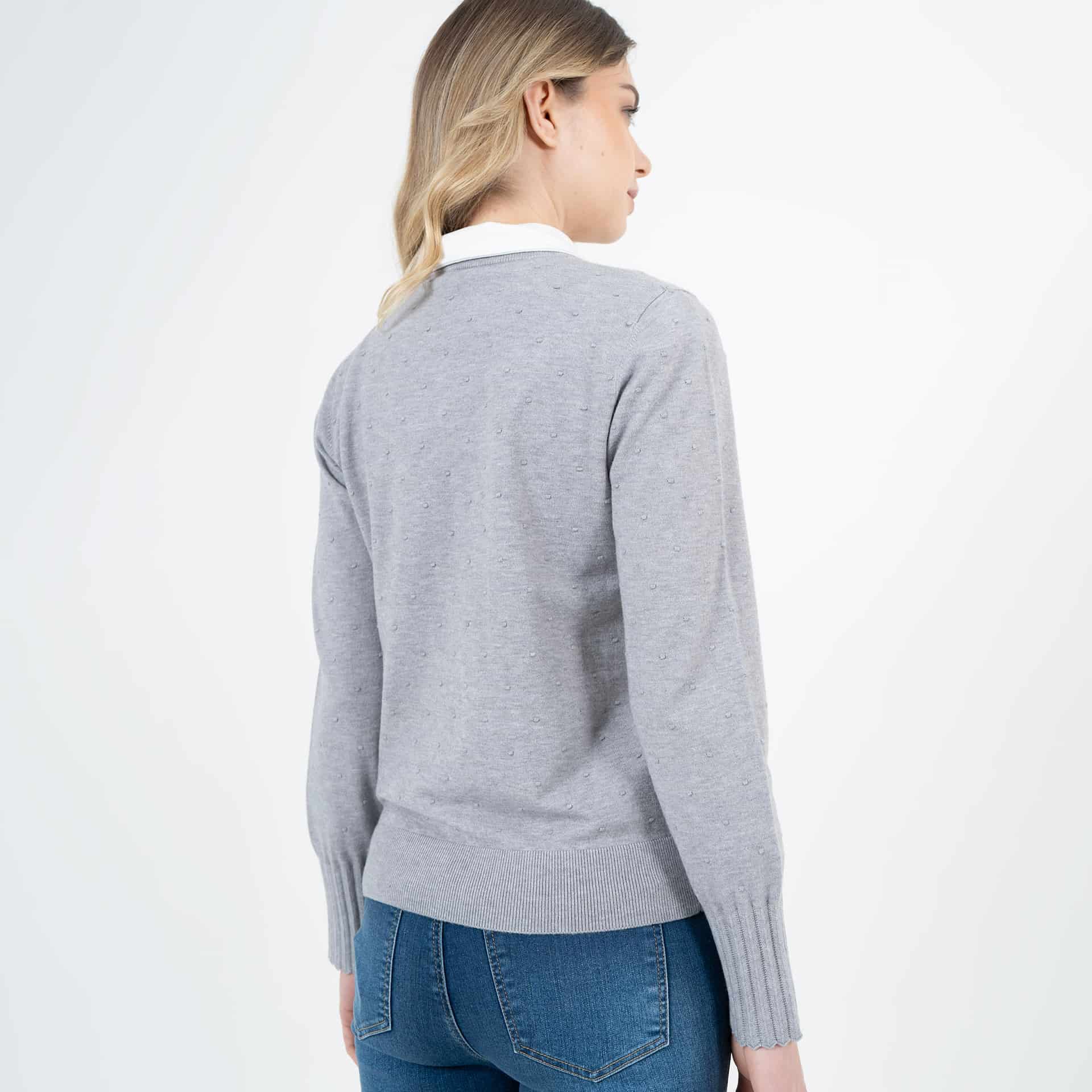 Sweater textura pepas cuello redondo manga larga - miniatura 5