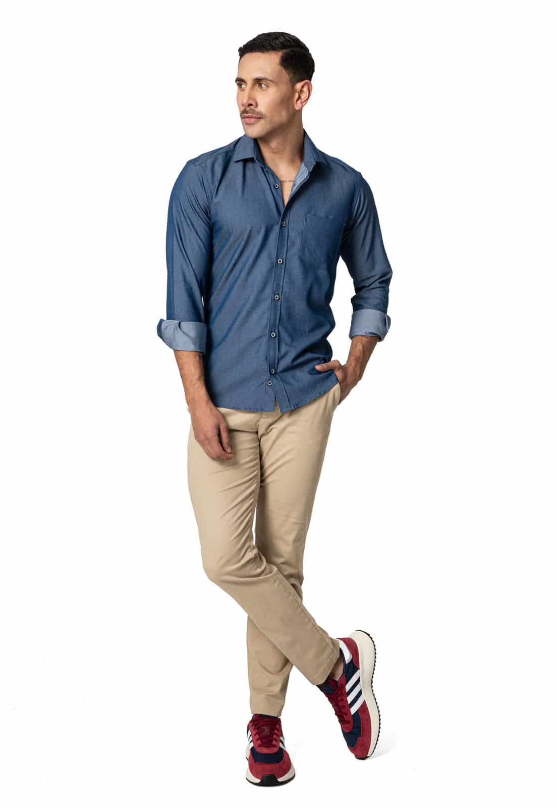 Camisa en Jean medio con bolsillo - miniatura 4