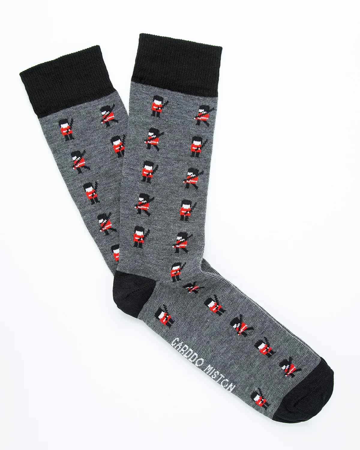 Medias Algodón Estampado Soldados Ingleses - Fondo Gris - miniatura 2