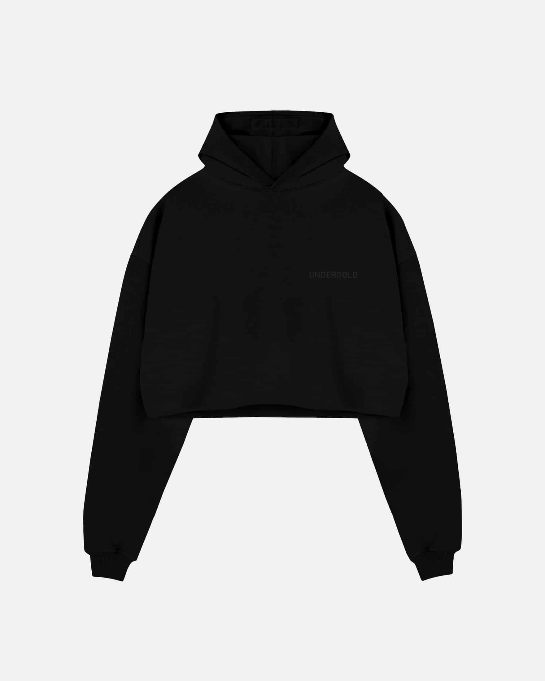 Line Logo Cropped Hoodie Black - miniatura 3