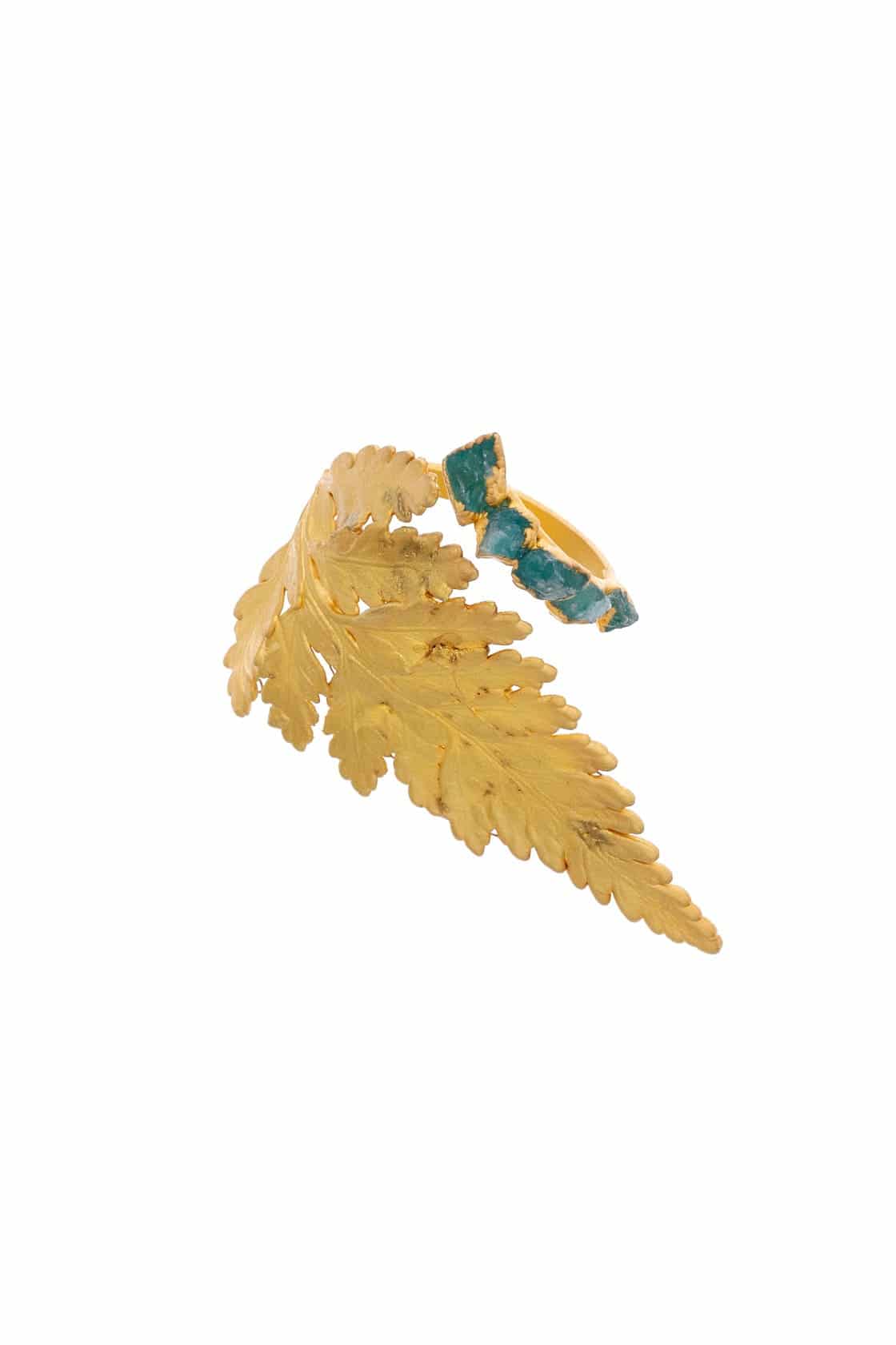 FERN AND ROUGH EMERALD RING - miniatura 3