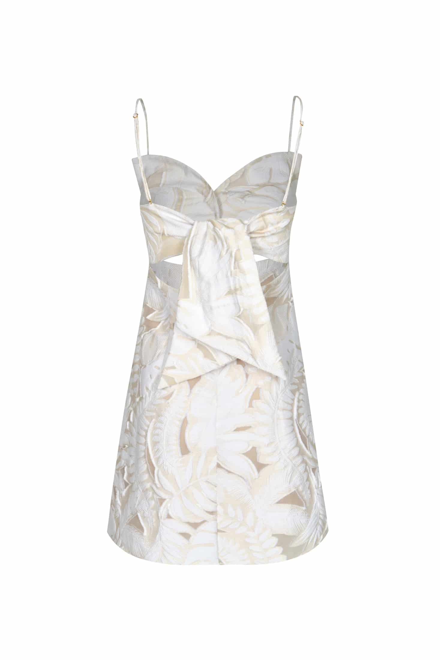 Victoria Jacquard Coupe Mini Dress / Ecru - miniatura 3