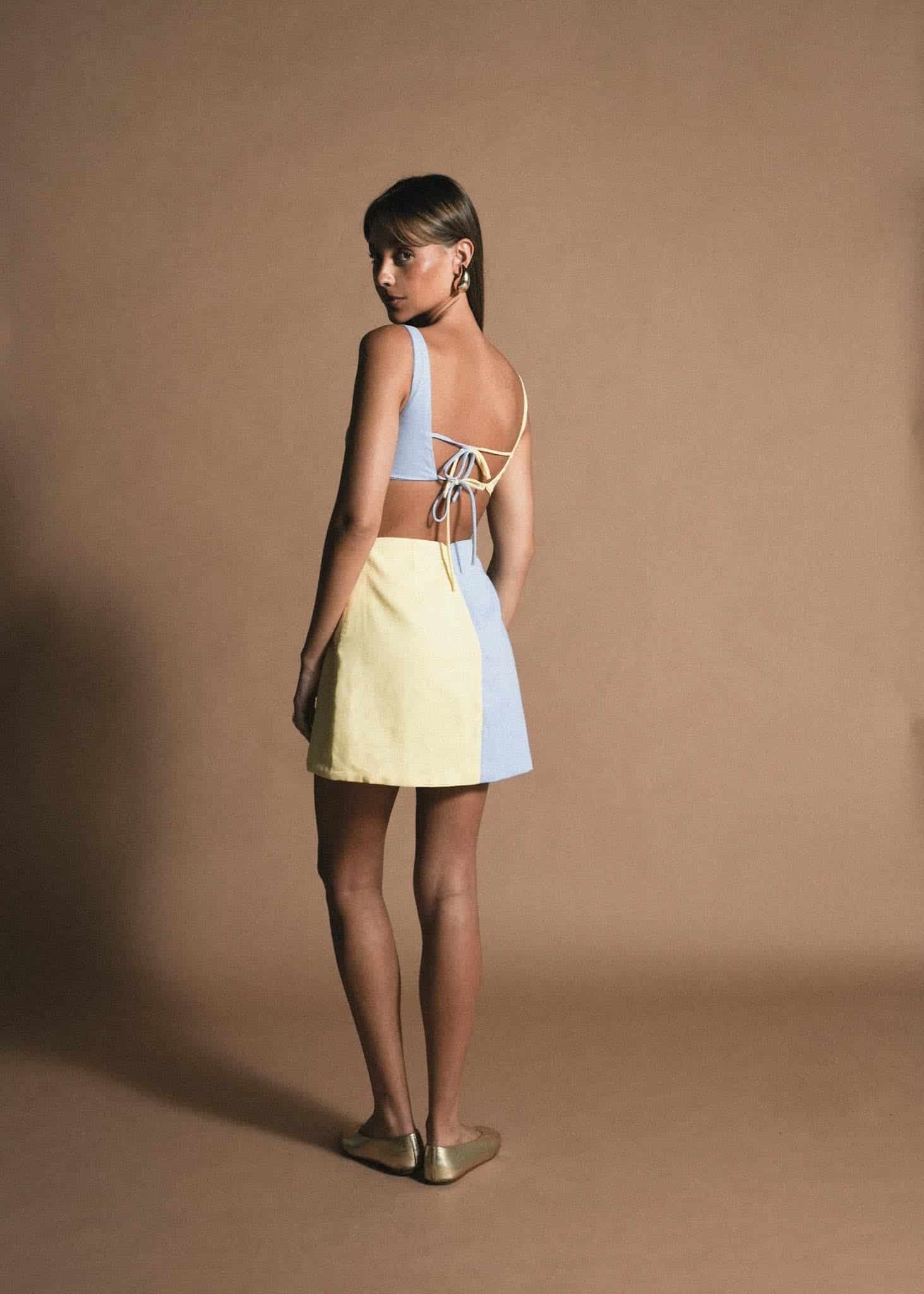 Vestido Susana Celeste/Amarillo - miniatura 2