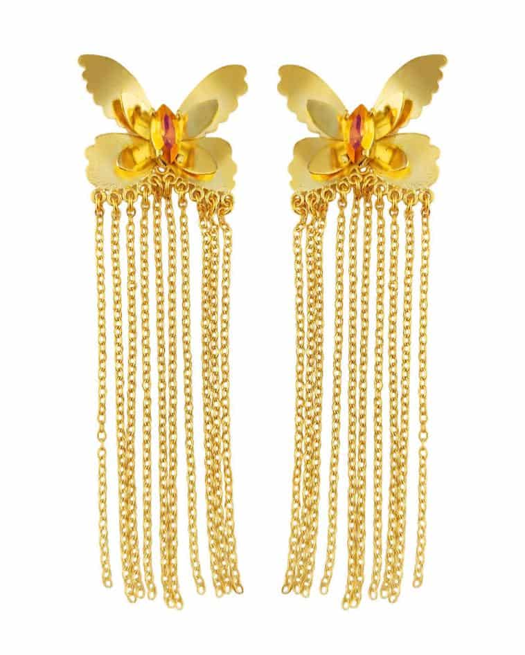 Aretes Mariposas y cristal - miniatura 1