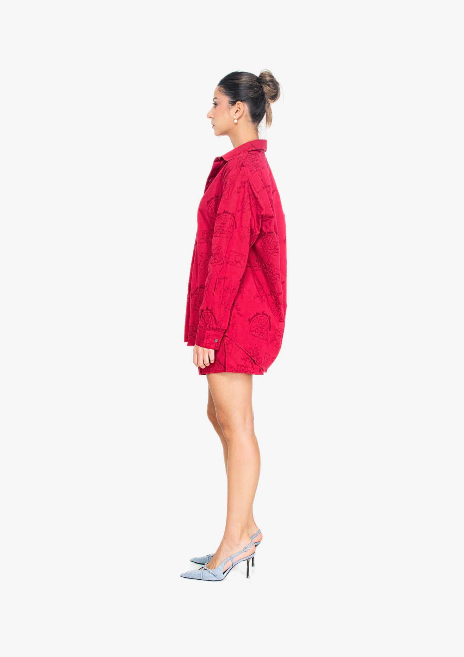 Embroidered Shorts in Red - miniatura 2