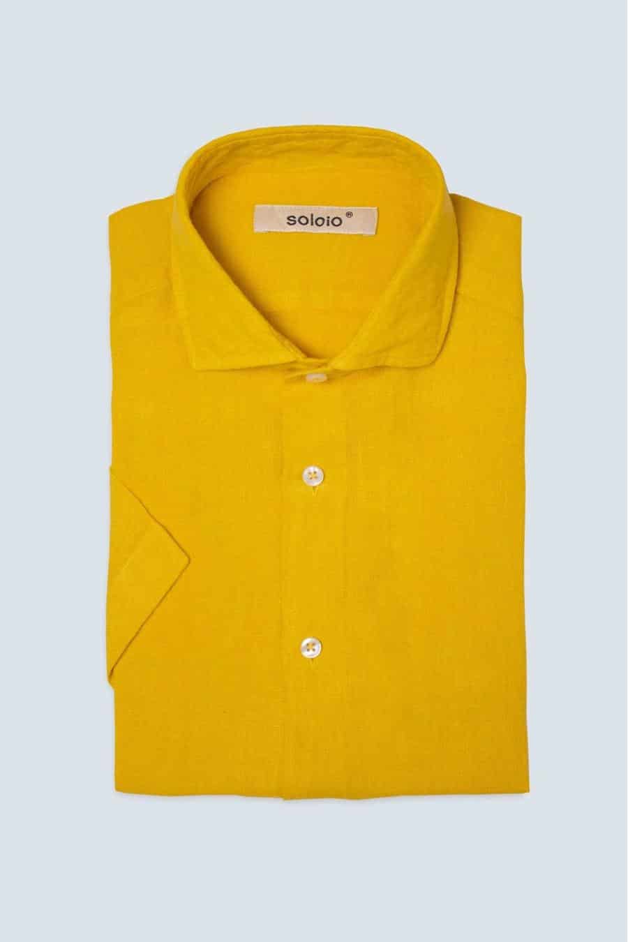 Men's linen shirt yellow fruit basic - miniatura 6