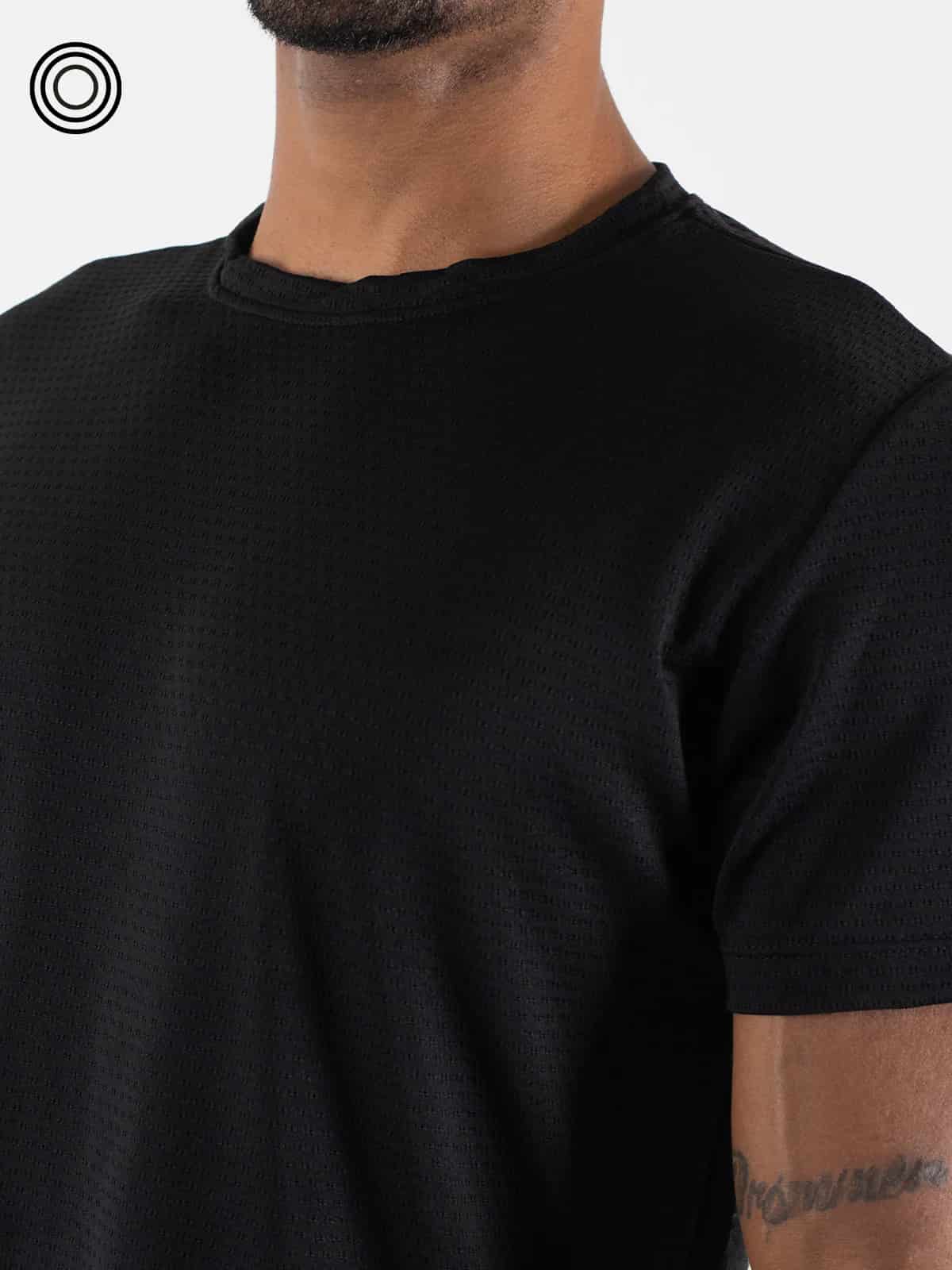 Camiseta panal hombre negra - miniatura 5