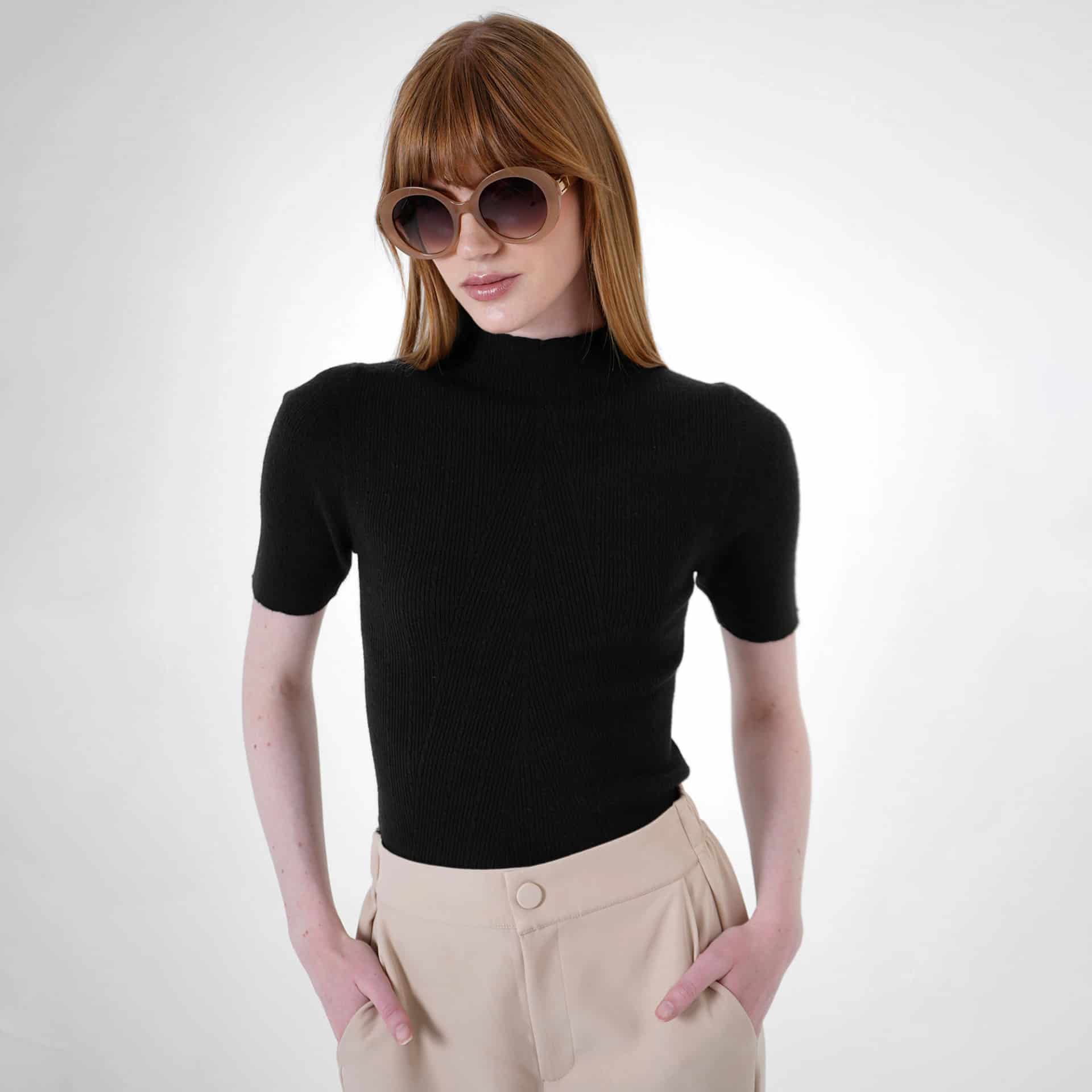 Sweater cuello alto manga al codo - miniatura 1