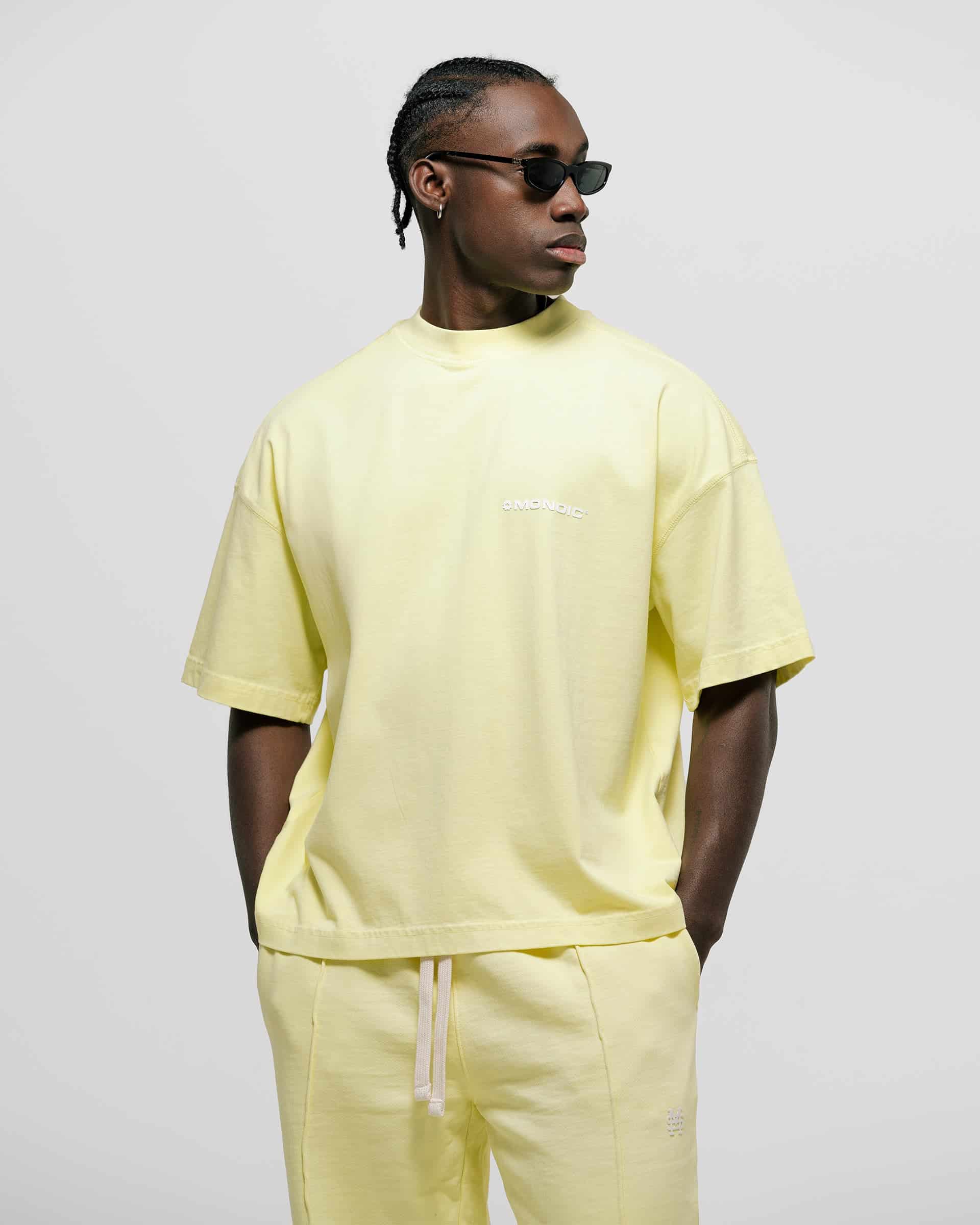 Camiseta Boxy Fit Básica V3 - Amarillo Pastel - miniatura 2