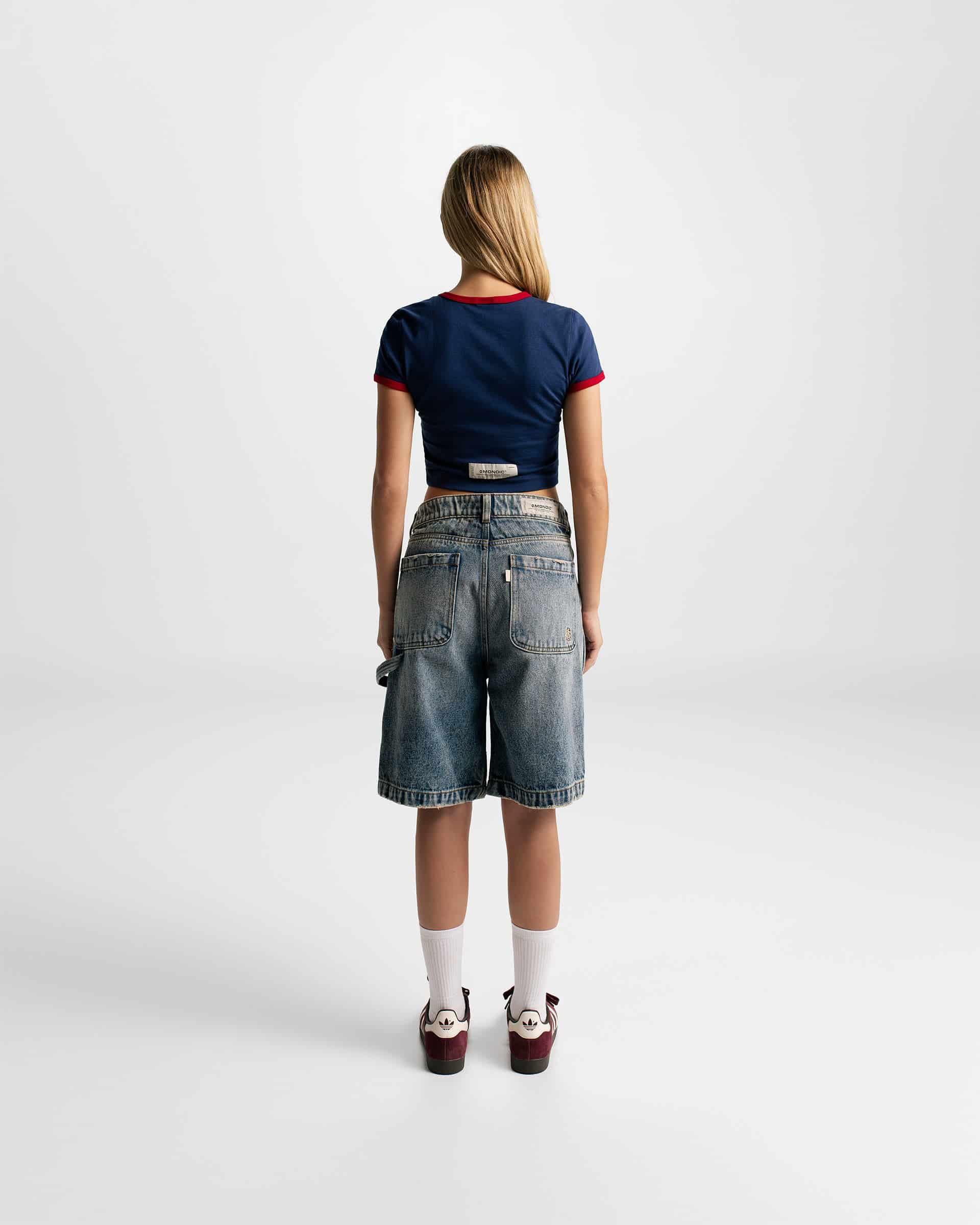 Crop Top Monoic Paris - Azul Navy y Rojo - miniatura 3