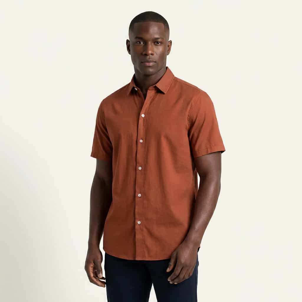 Camisa Cuello Clasico Terracota JO012 - miniatura 2