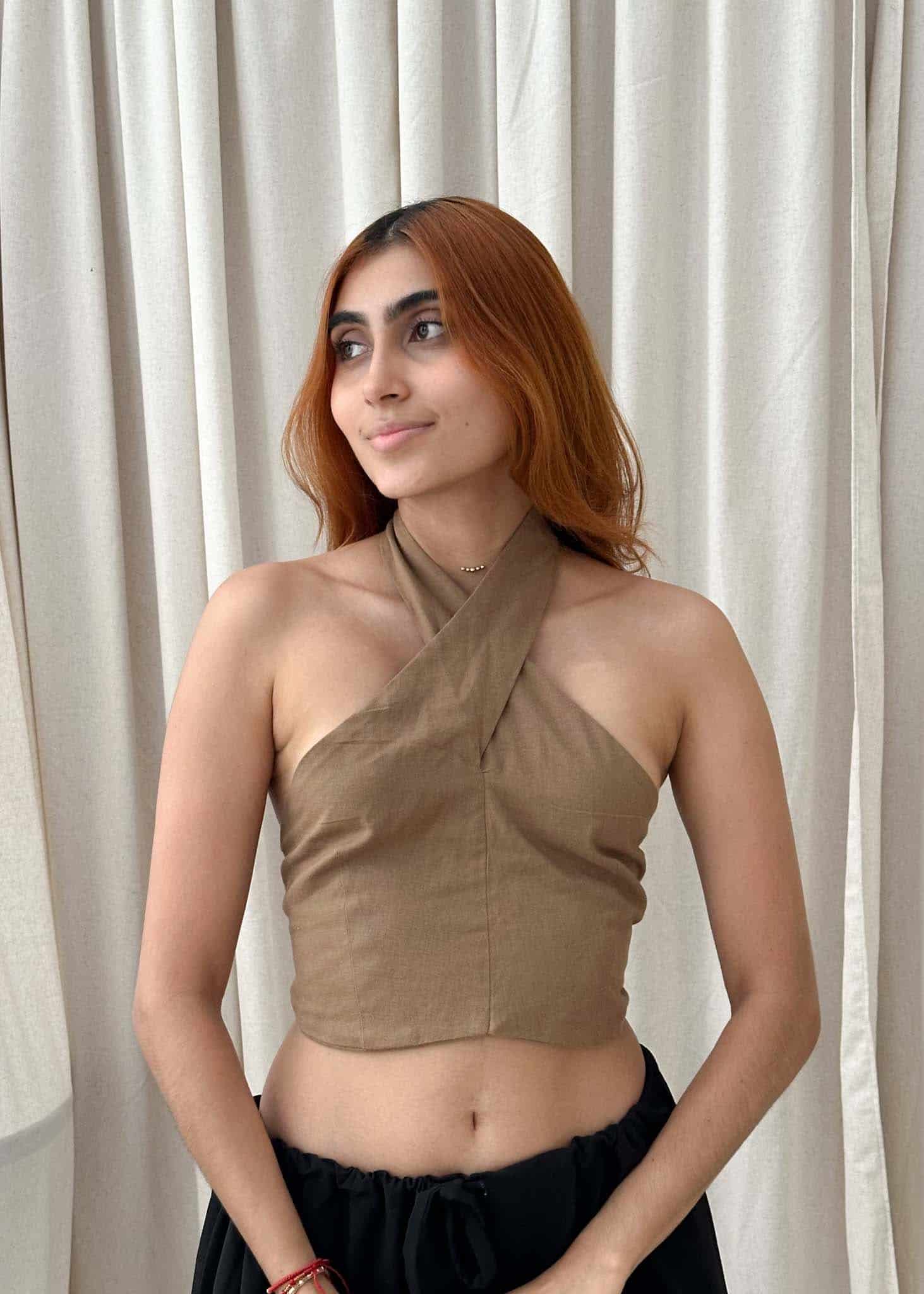 Blusa Corta Cafe (MUESTRA) - miniatura 1