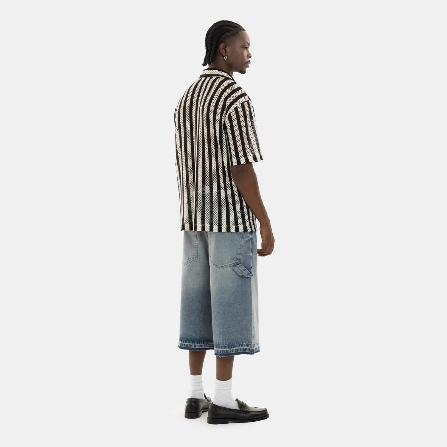 Mesh Striped Shirt Black - miniatura 5