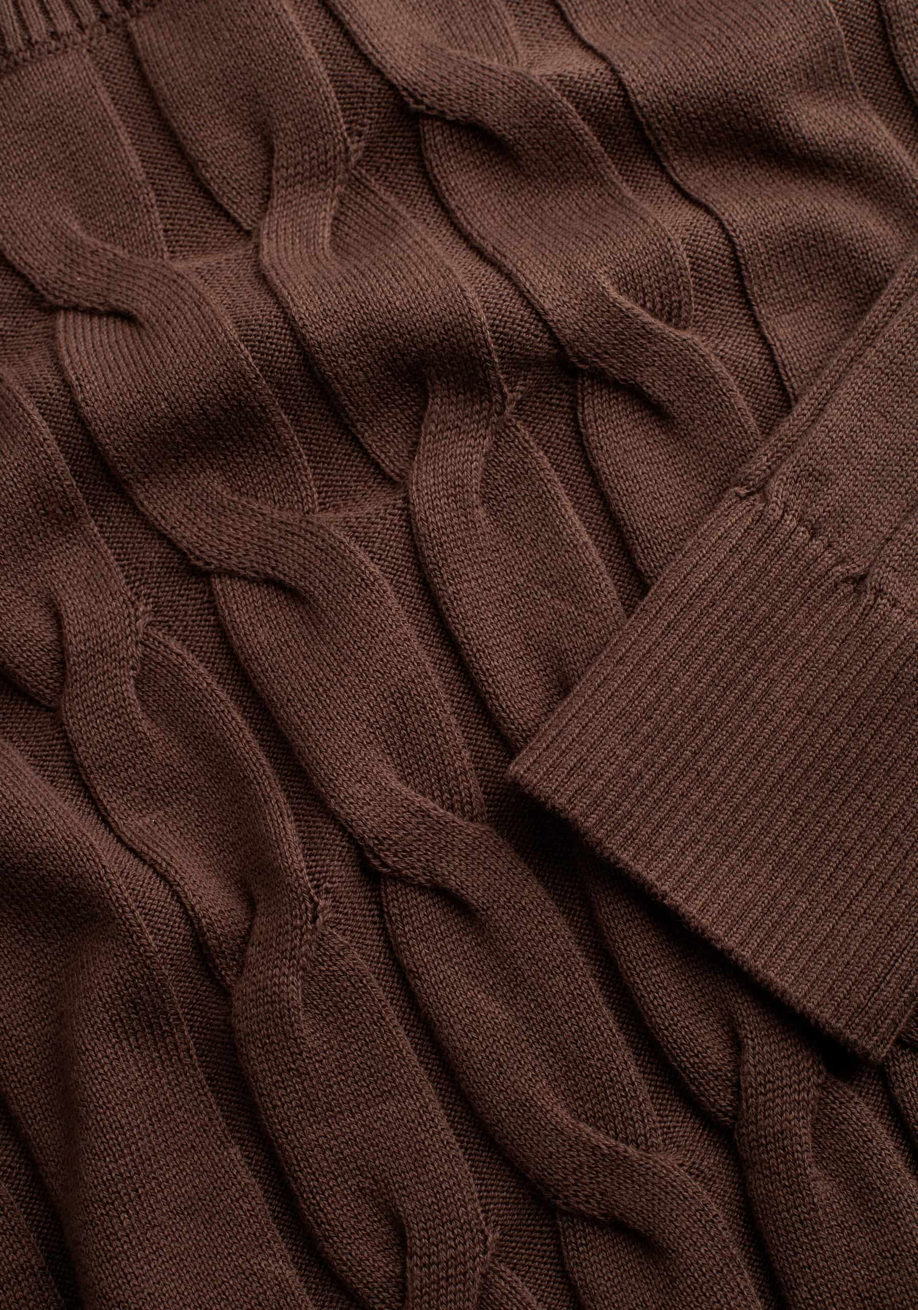 Saco M Kanzas Trenzado Unicolor Café Osc - miniatura 3