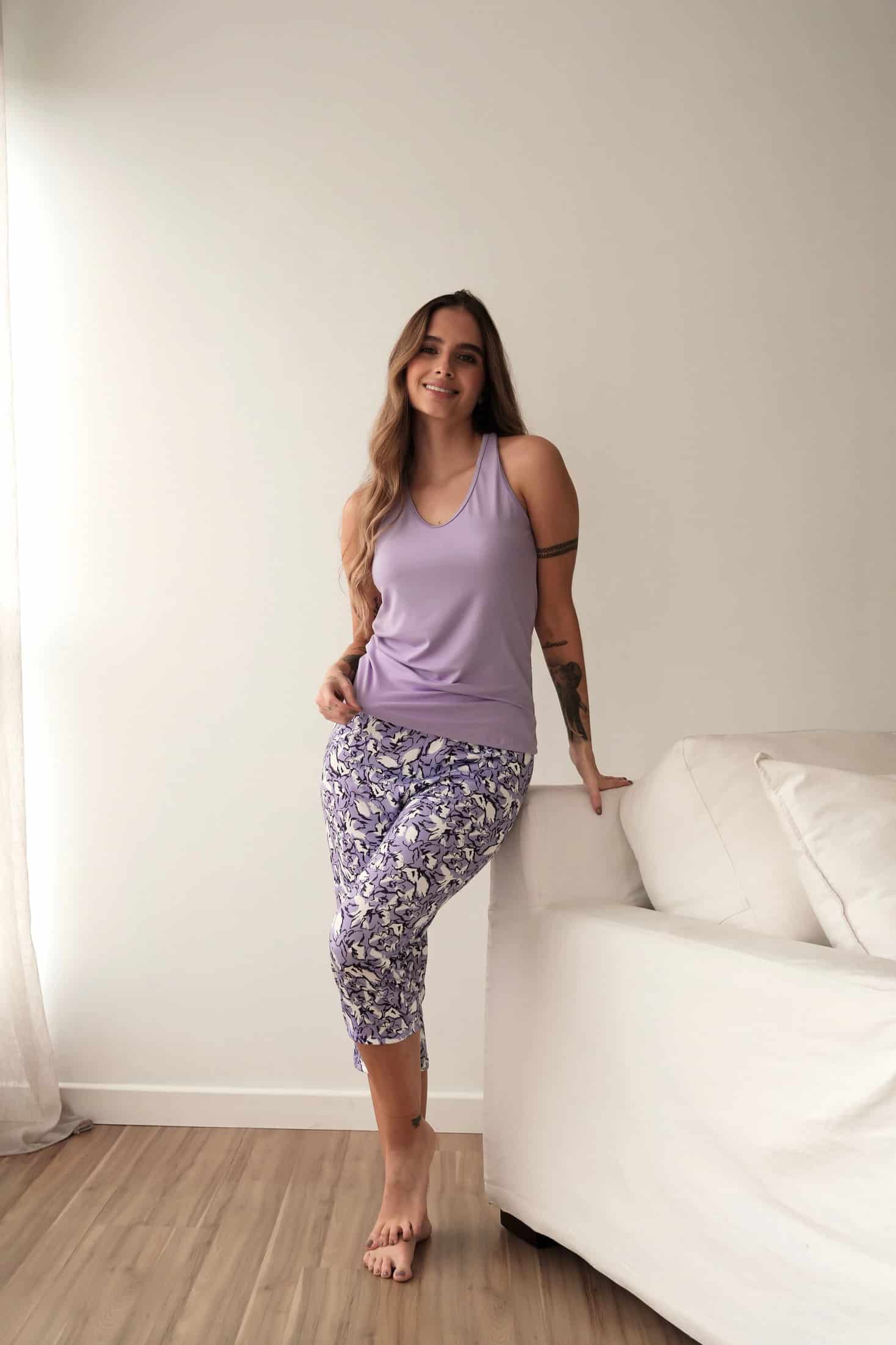 Pijama Pantalon Largo Lila - miniatura 4