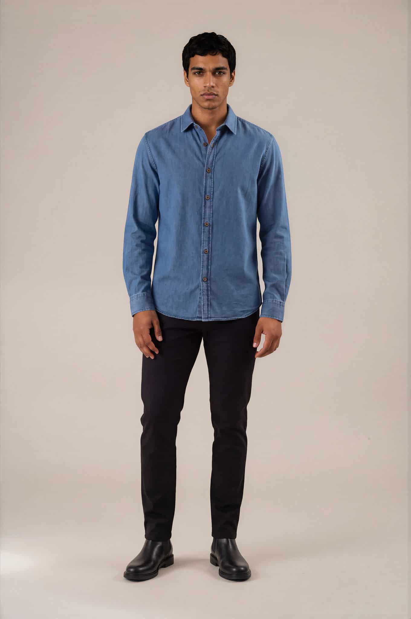 Camisa slim fit índigo - miniatura 5