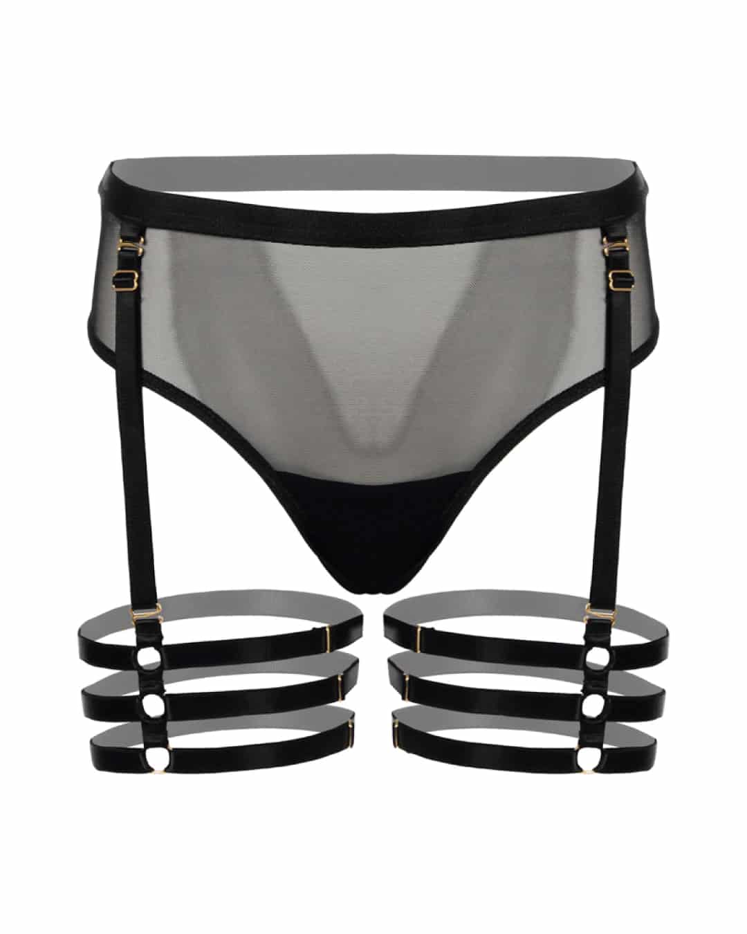 Panty alto con ligueros - SO SEXY NEGRO Tallas: S-L-XL - miniatura 2