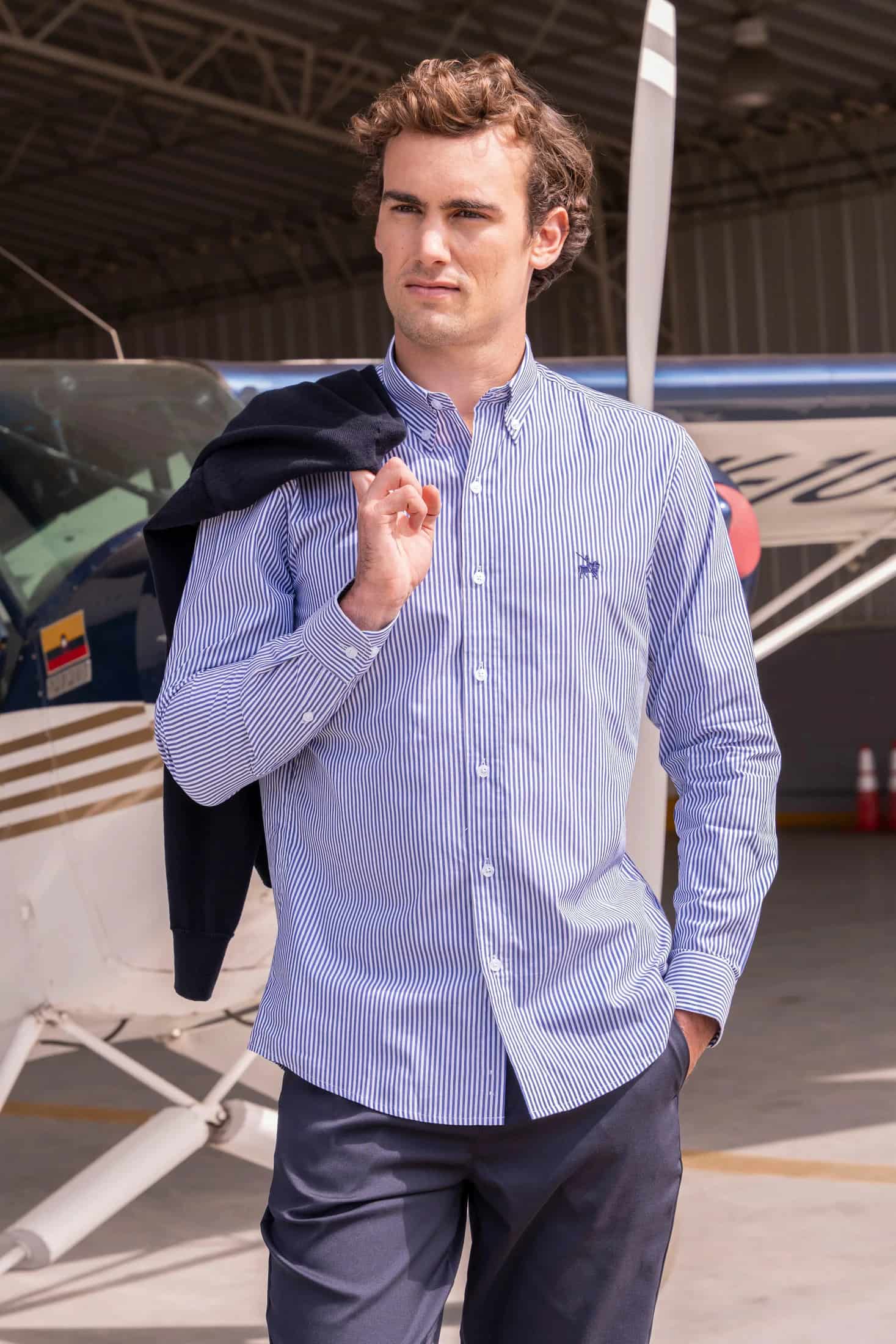 Camisa Cleverton Hombre Azul Oscuro - miniatura 2