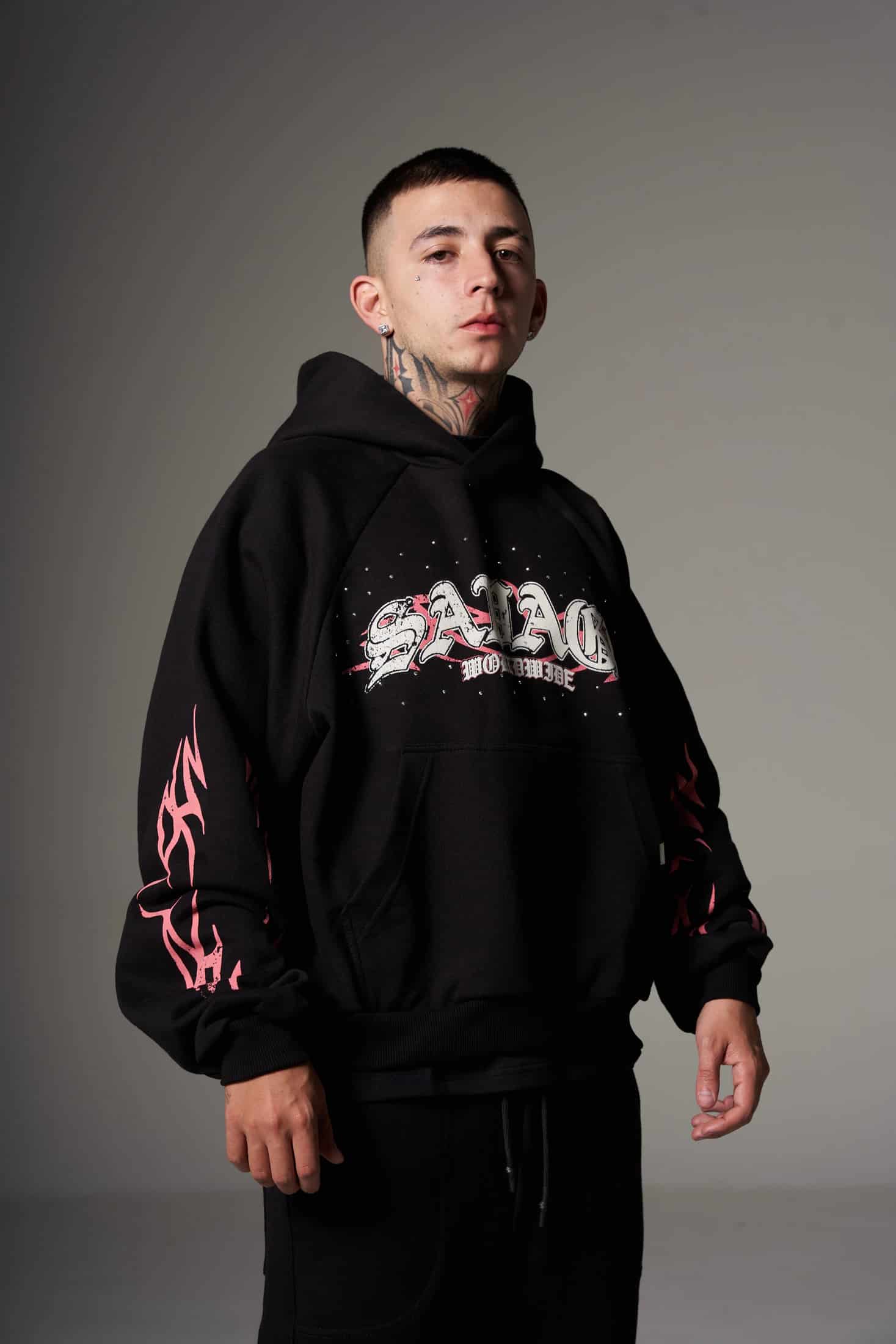 Hoodie Boxy fit rosa piedras  400 gramos - miniatura 2