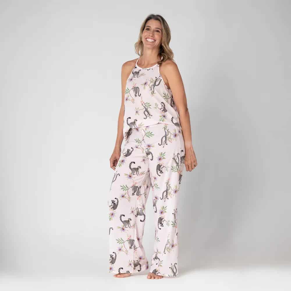 Conjunto de Pijama Pantalón Largo con Estampado Lémures. - miniatura 3
