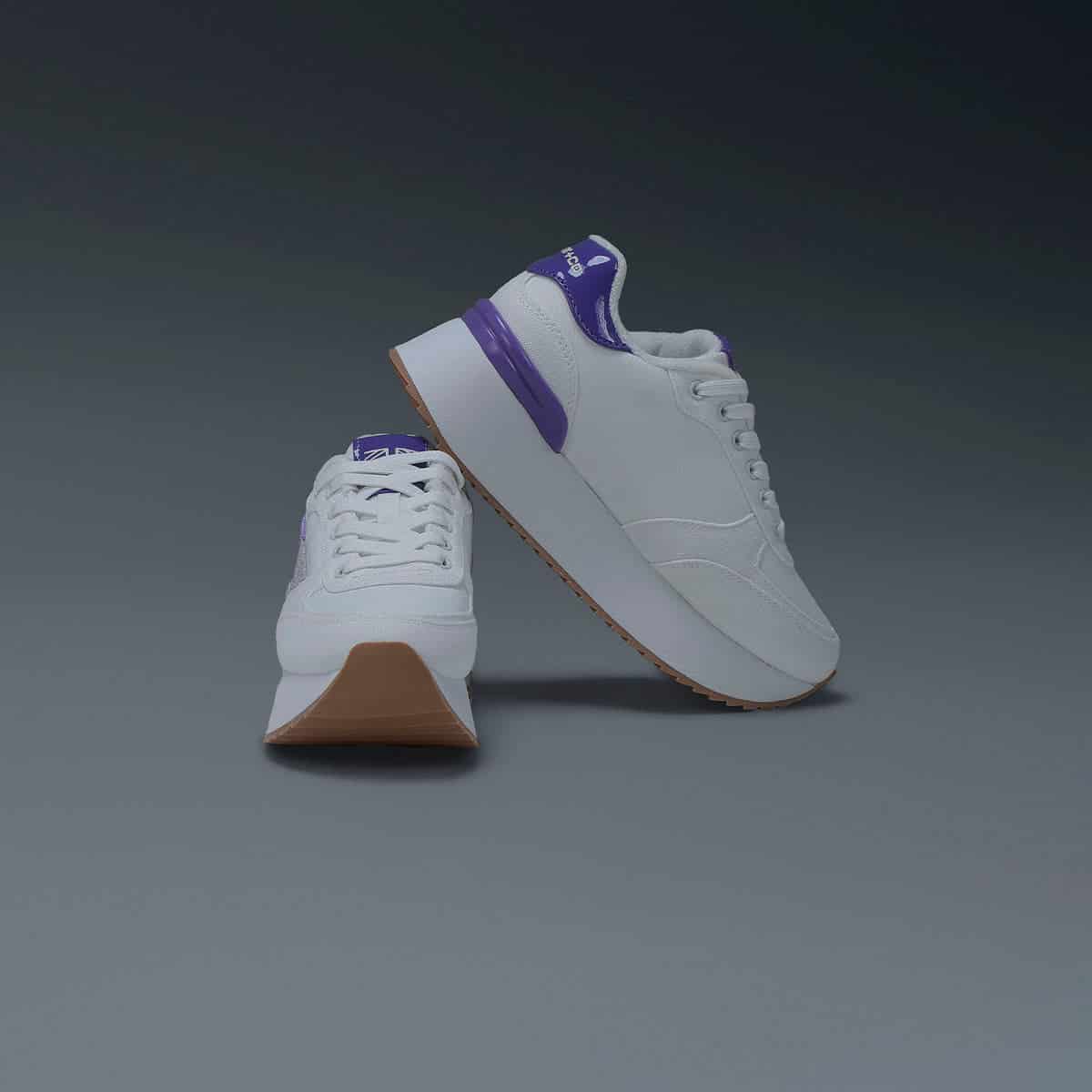 Tenis Blanco Morado Mujer - miniatura 4