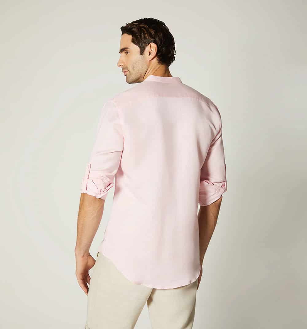 Camisa para hombre en lino cuello nerú m - miniatura 13