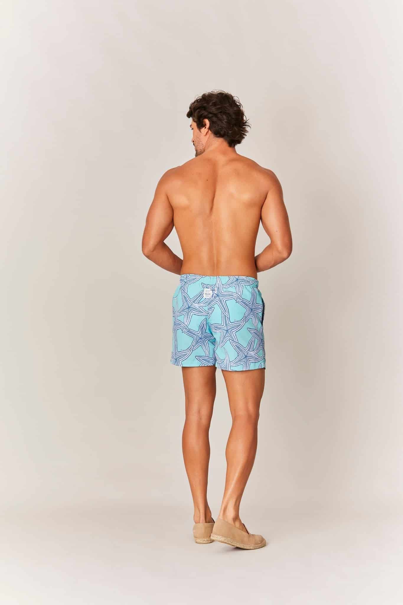 Men's star turquoise swim trunk - miniatura 3