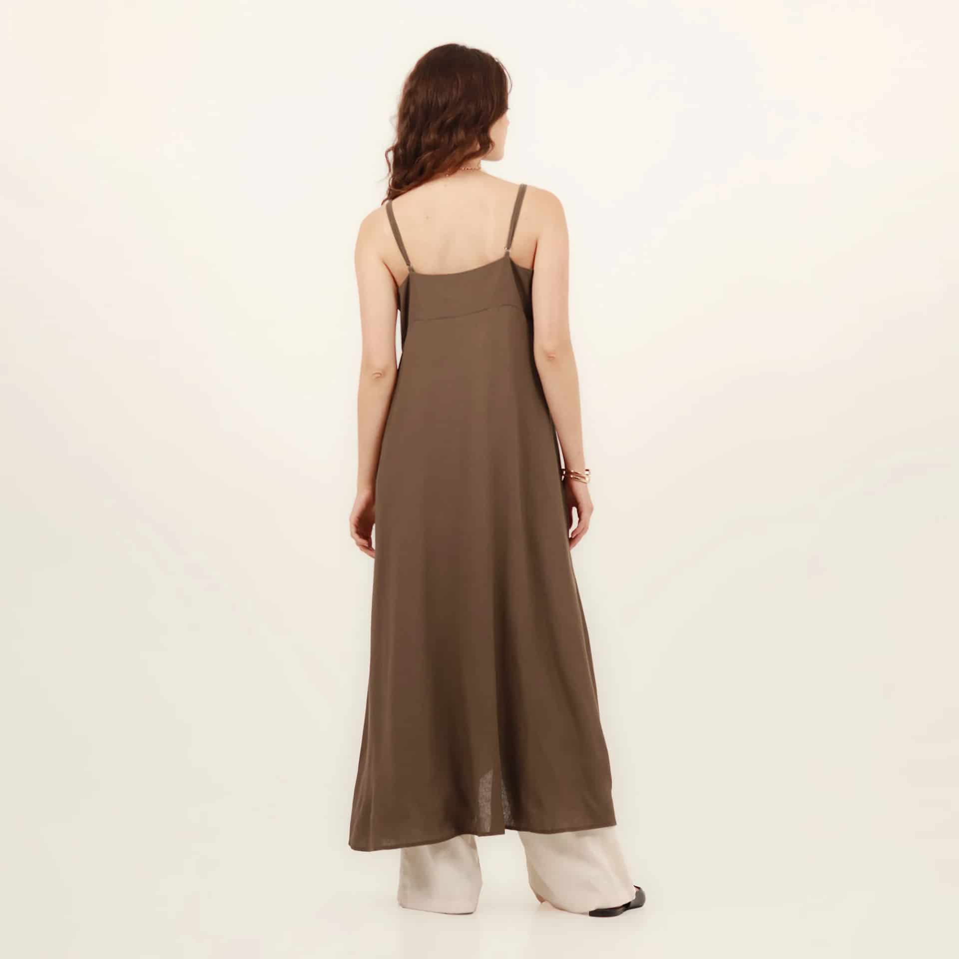 Vestido  Sobretodo Cuello V Manga Sisa - miniatura 7